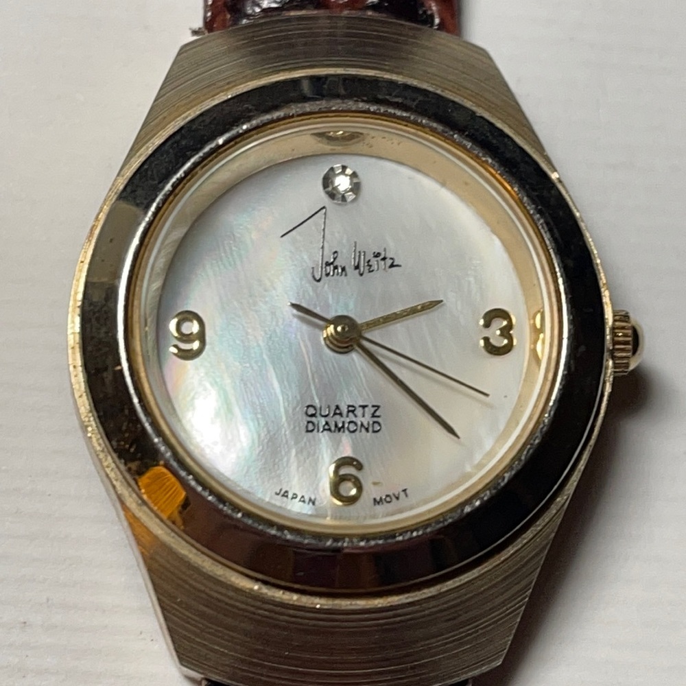 John Weitz abalone face watch